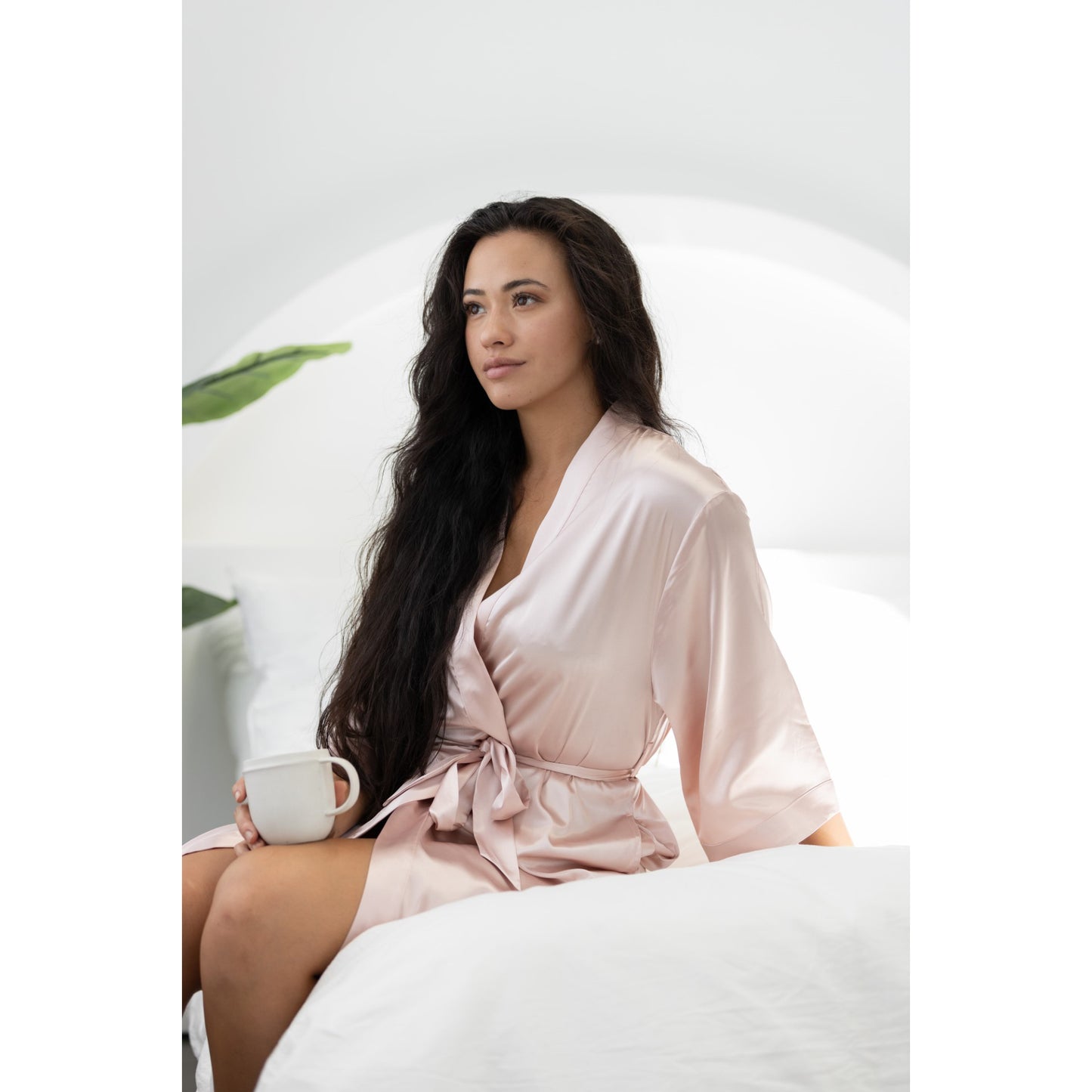 Classic Satin Robe - Blush
