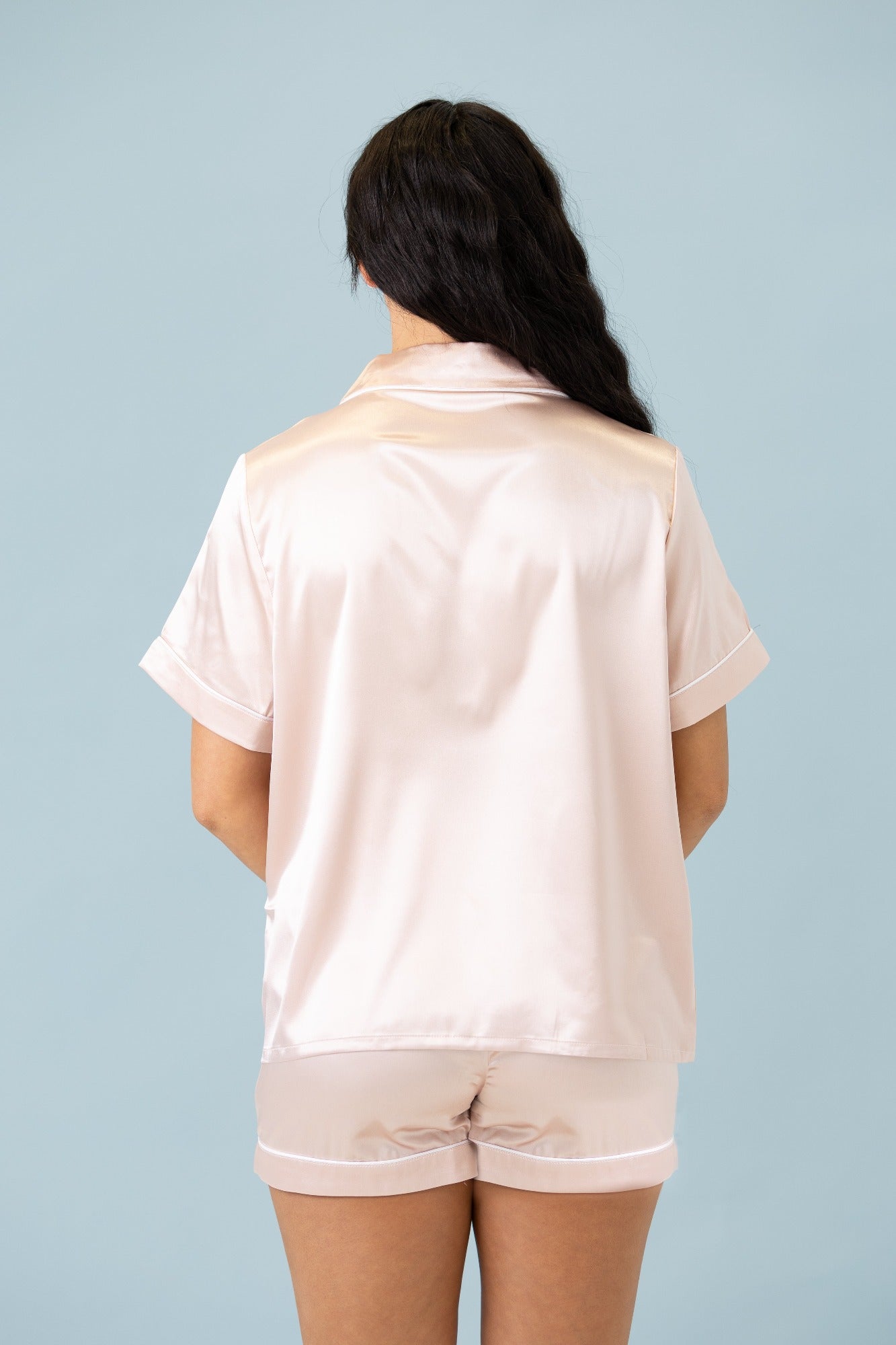 Classic Satin PJ Set - Blush
