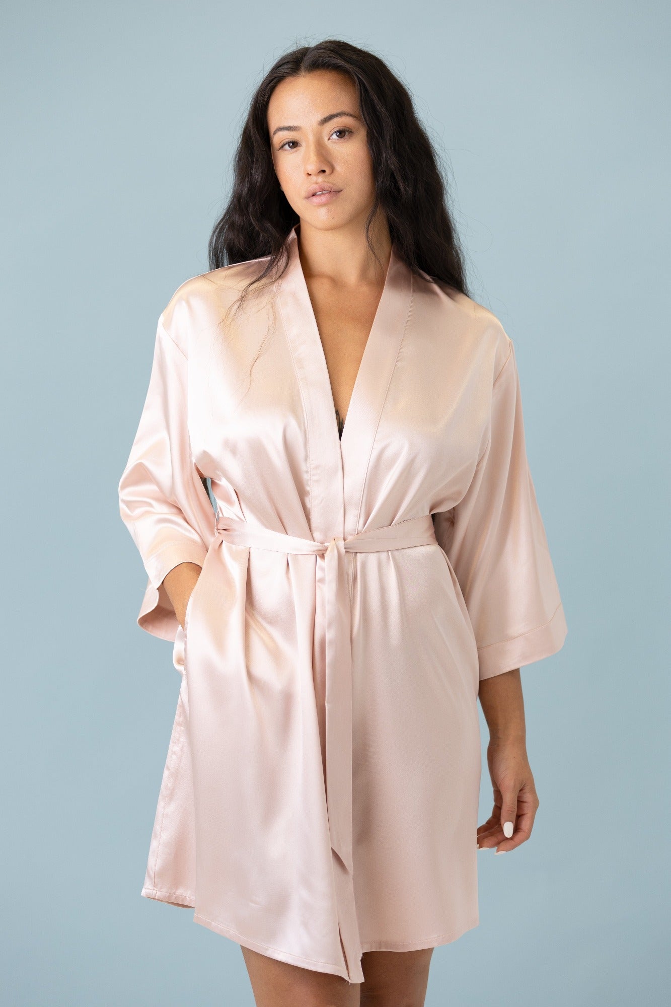 Signature Satin Robe Blush Sleeping Booty