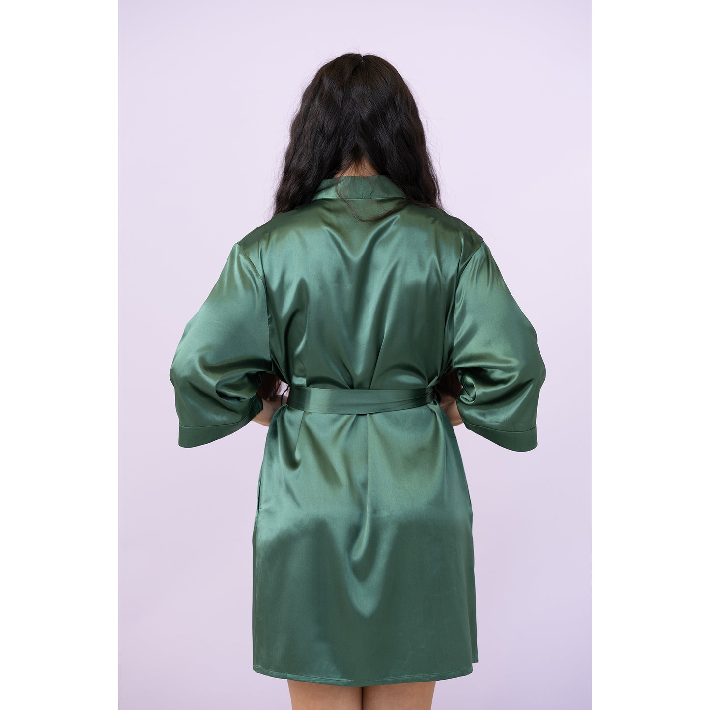 Classic Satin Robe - Emerald