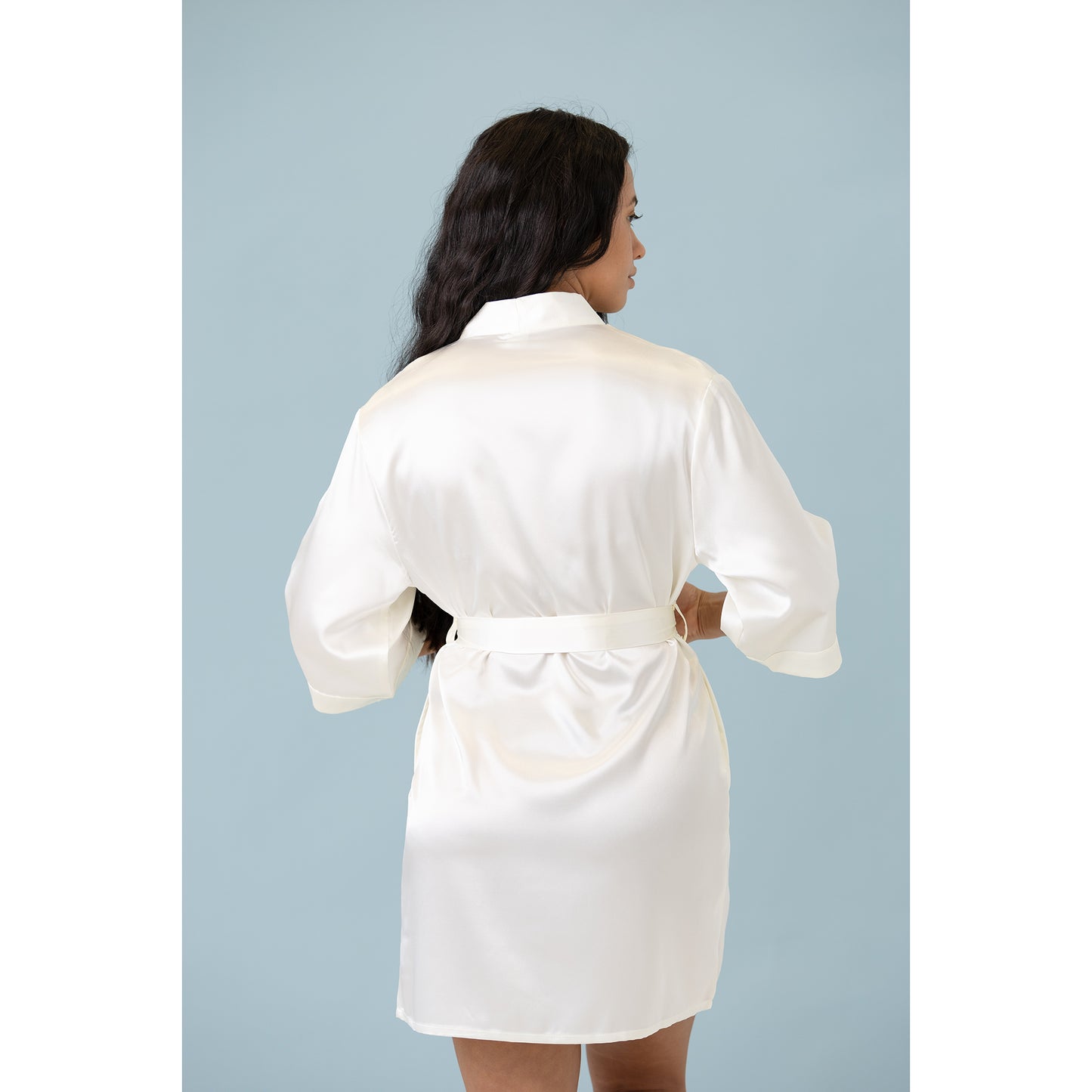 Classic Satin Robe - White