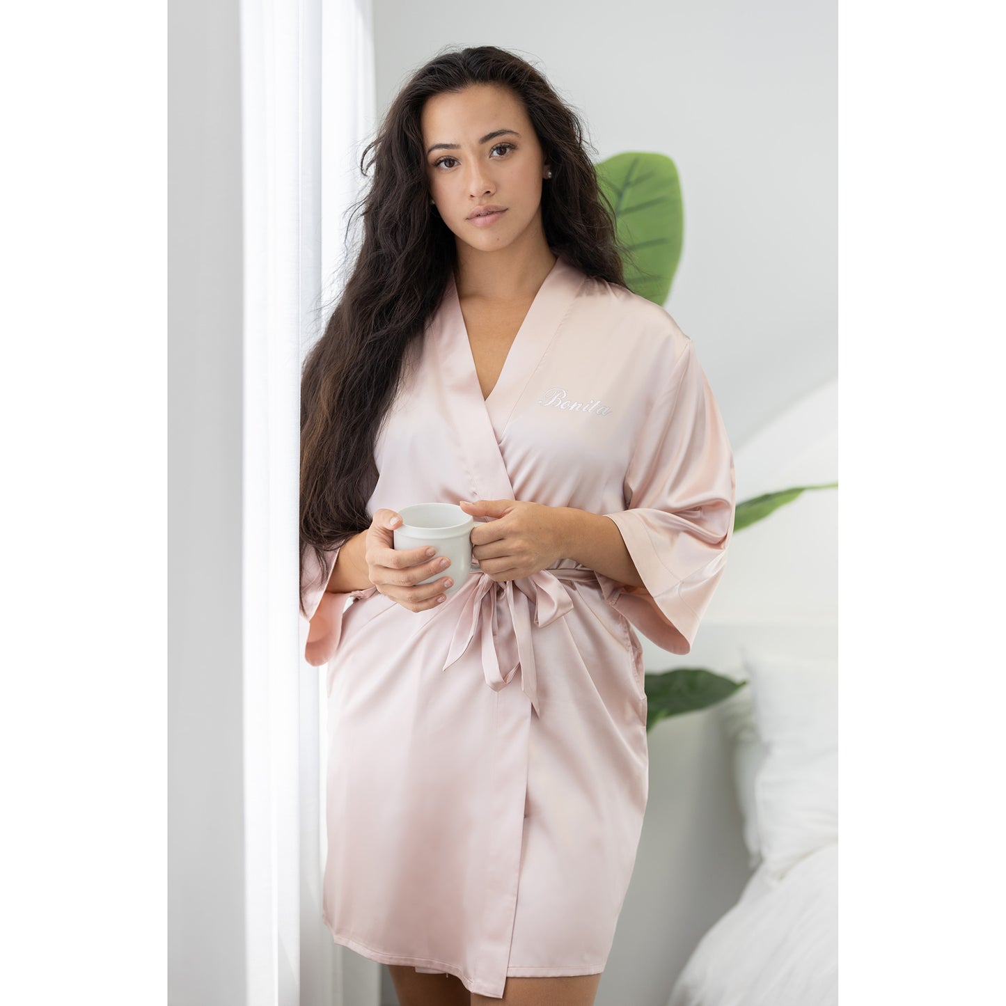 Classic Satin Robe - Blush