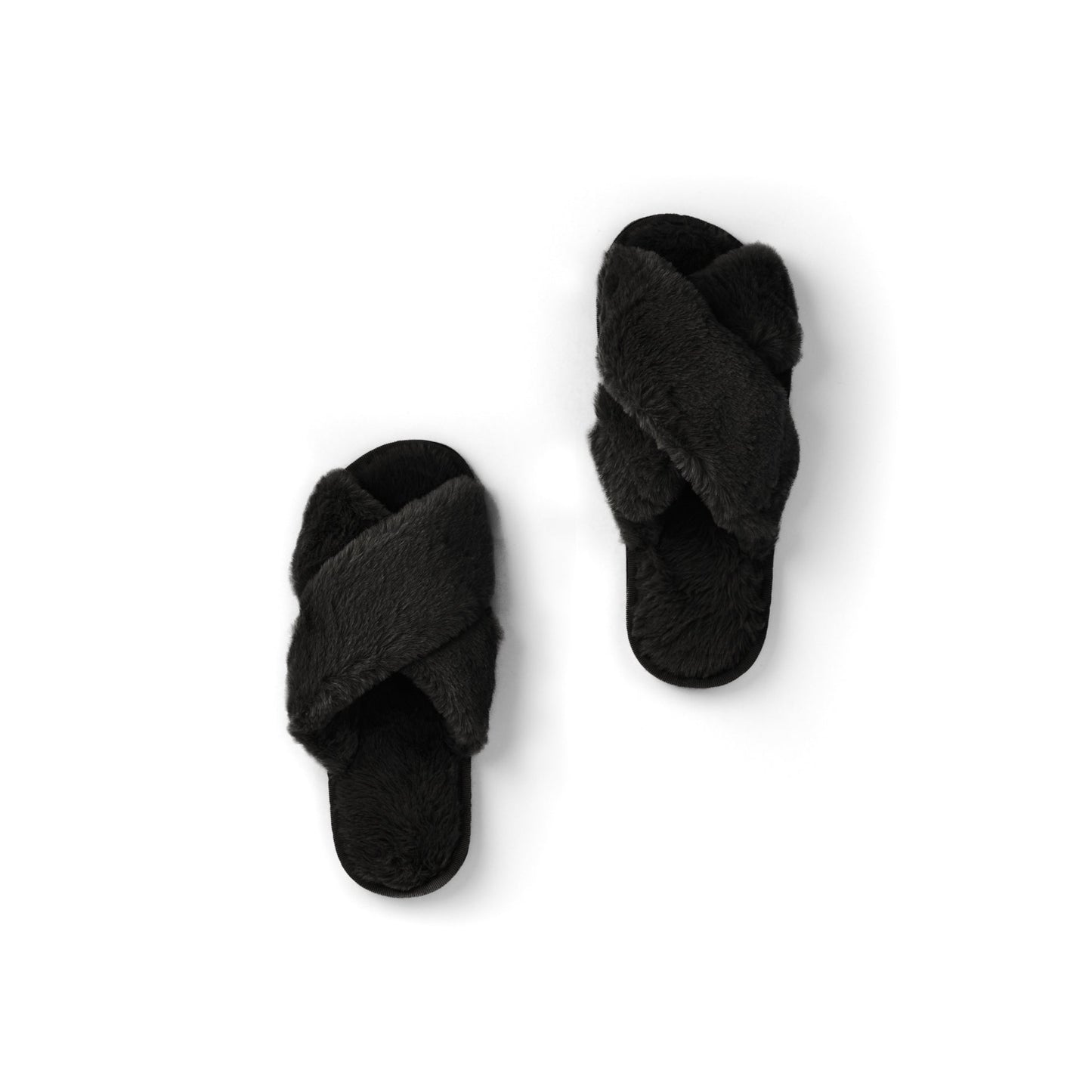 Fur Slippers - Black - Sleeping Booty