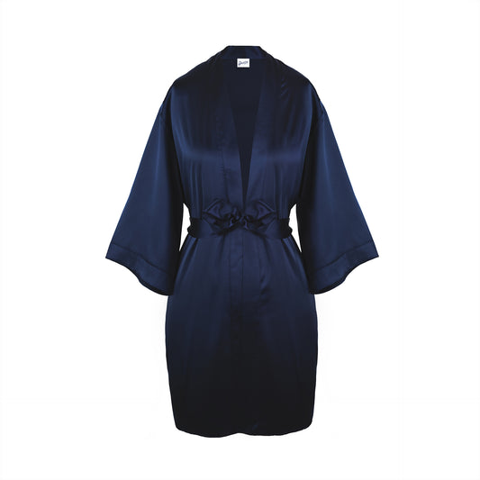 Classic Satin Robe - Royal Navy