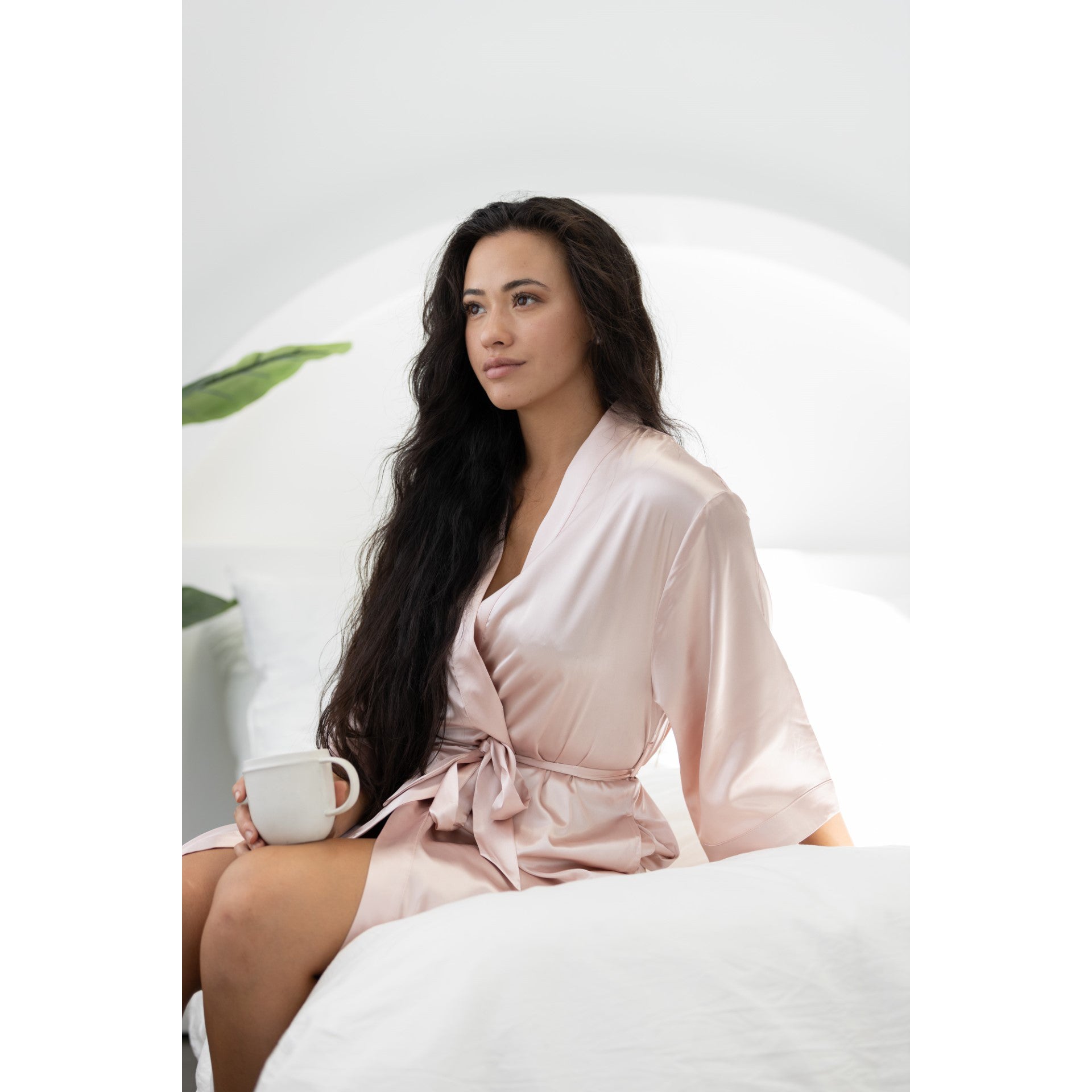 Classic Satin Robe - Blush - Sleeping Booty
