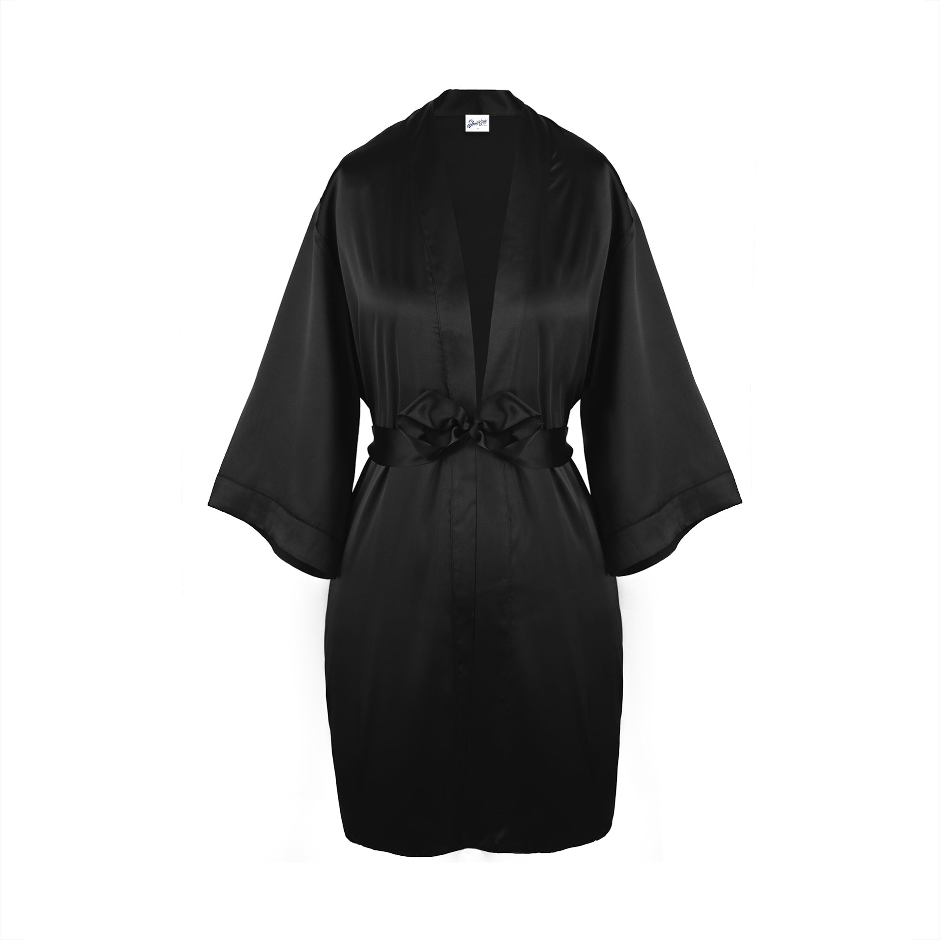 Classic Satin Robe - Onyx - Sleeping Booty