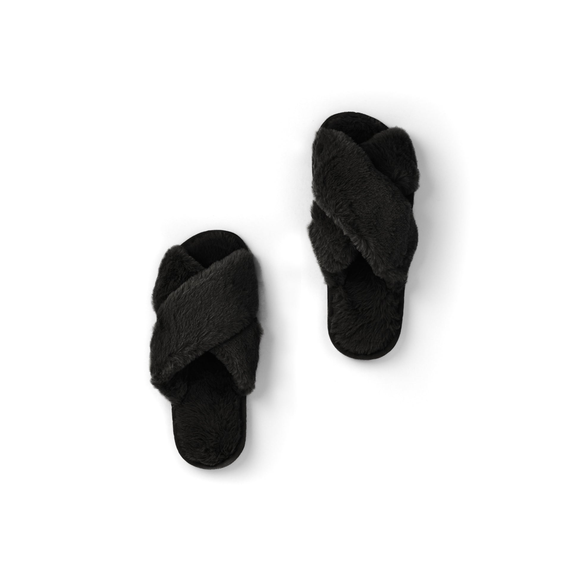 Fur Slippers - Black - Sleeping Booty