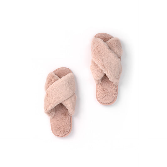 Fur Slippers - Blush